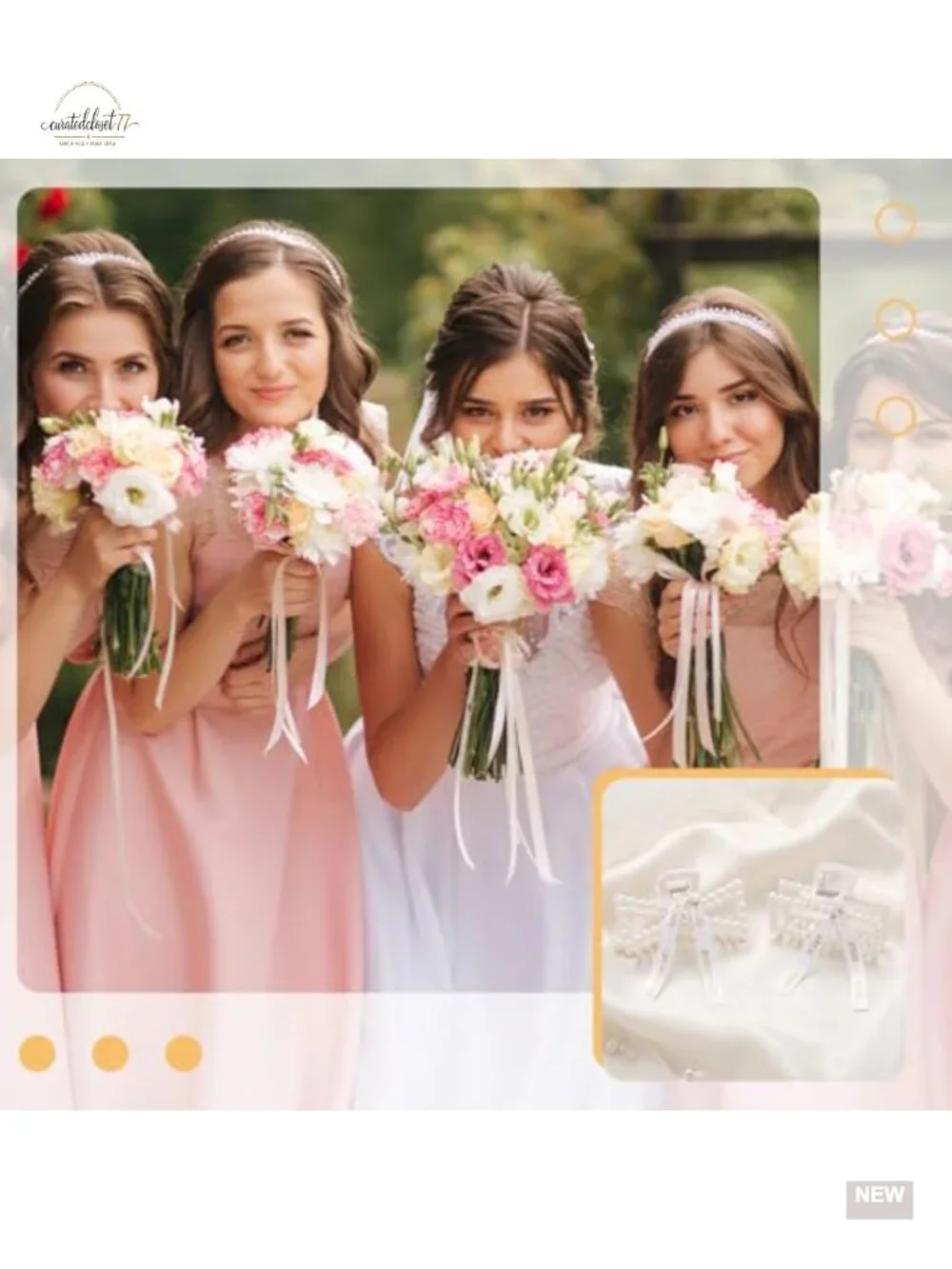 11 Pcs Pearl Hair Claws with Ribbon for Bridesmaid Proposal Gifts